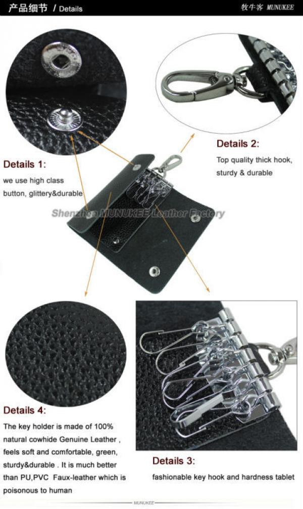 Men's Leather Key Holder Case, Pouch Bag